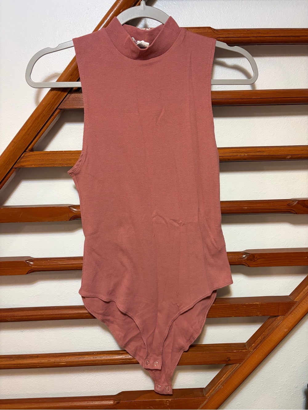 Forever 21 Dusty Rose Sleeveless Mock Neck Bodysuit